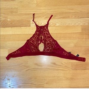 Red lace bralette